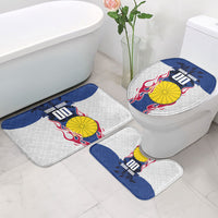 Personalized Japan Football Kitsune Mascot Bathroom Set Samurai Blue Chrysanthemum Flame