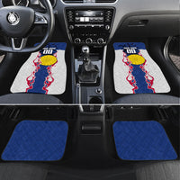 Personalized Japan Football Kitsune Mascot Car Mats Samurai Blue Chrysanthemum Flame