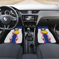 Personalized Japan Football Kitsune Mascot Car Mats Samurai Blue Chrysanthemum Flame