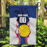 Personalized Japan Football Kitsune Mascot Garden Flag Samurai Blue Chrysanthemum Flame