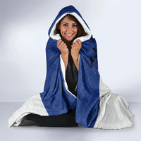 Personalized Japan Football Kitsune Mascot Hooded Blanket Samurai Blue Chrysanthemum Flame
