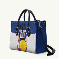 Personalized Japan Football Kitsune Mascot Leather Bag Samurai Blue Chrysanthemum Flame