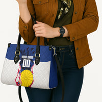 Personalized Japan Football Kitsune Mascot Leather Bag Samurai Blue Chrysanthemum Flame