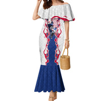 Personalized Japan Football Kitsune Mascot Mermaid Dress Samurai Blue Chrysanthemum Flame