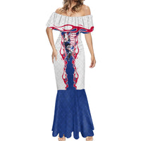 Personalized Japan Football Kitsune Mascot Mermaid Dress Samurai Blue Chrysanthemum Flame