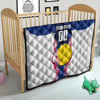 Personalized Japan Football Kitsune Mascot Quilt Samurai Blue Chrysanthemum Flame