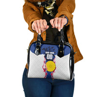 Personalized Japan Football Kitsune Mascot Shoulder Handbag Samurai Blue Chrysanthemum Flame