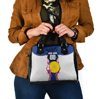 Personalized Japan Football Kitsune Mascot Shoulder Handbag Samurai Blue Chrysanthemum Flame