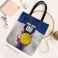 Personalized Japan Football Kitsune Mascot Tote Bag Samurai Blue Chrysanthemum Flame