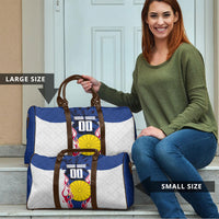 Personalized Japan Football Kitsune Mascot Travel Bag Samurai Blue Chrysanthemum Flame