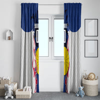 Personalized Japan Football Kitsune Mascot Window Curtain Samurai Blue Chrysanthemum Flame