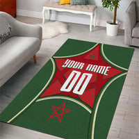 Personalized Morocco Football Atlas Lion Area Rug Moroccan Star National Flag