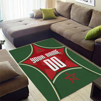 Personalized Morocco Football Atlas Lion Area Rug Moroccan Star National Flag