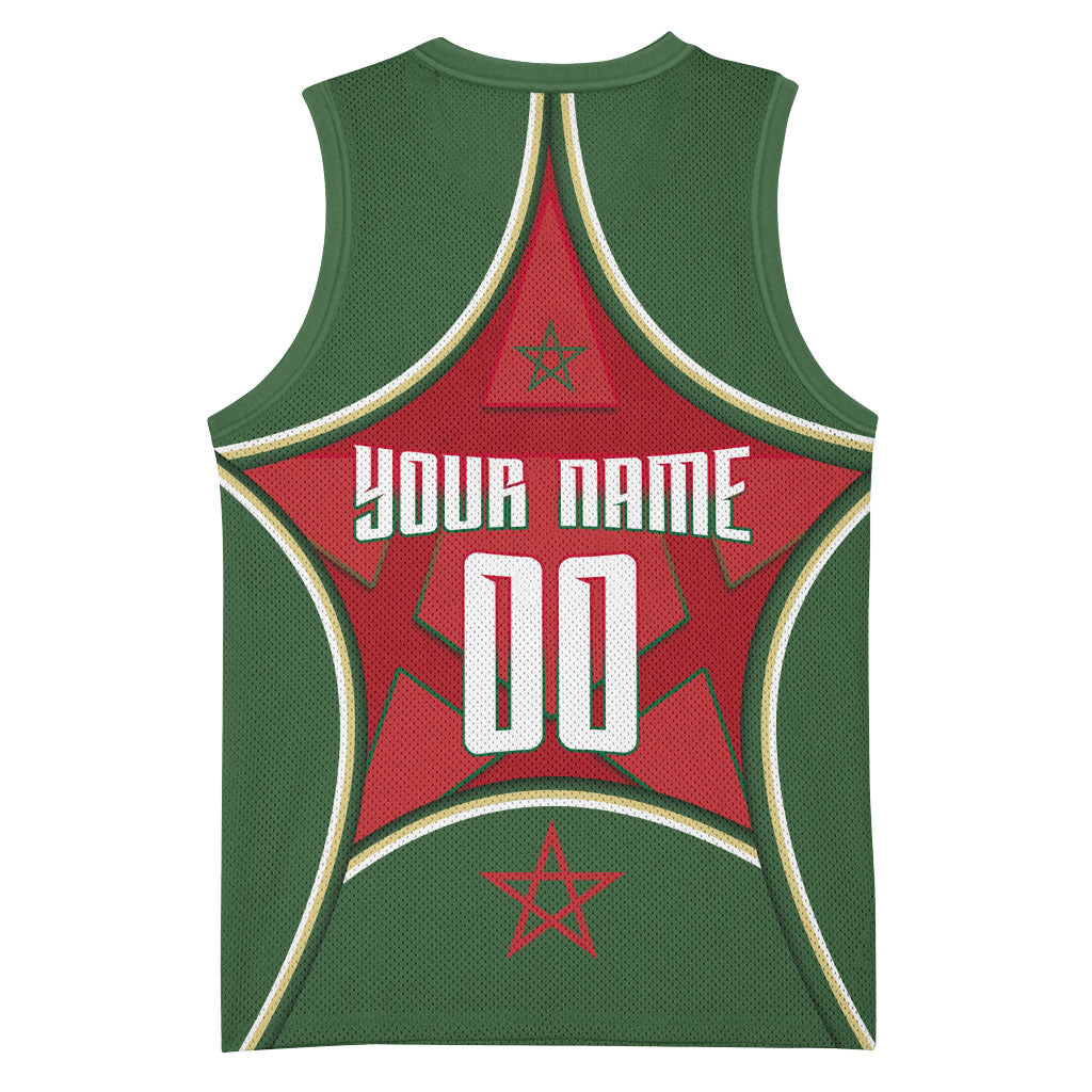 Personalized Morocco Football Atlas Lion Basketball Jersey Moroccan Star National Flag