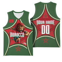 Personalized Morocco Football Atlas Lion Basketball Jersey Moroccan Star National Flag