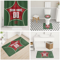 Personalized Morocco Football Atlas Lion Bathroom Set Moroccan Star National Flag