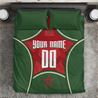 Personalized Morocco Football Atlas Lion Bedding Set Moroccan Star National Flag