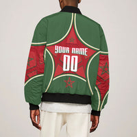 Personalized Morocco Football Atlas Lion Bomber Jacket Moroccan Star National Flag
