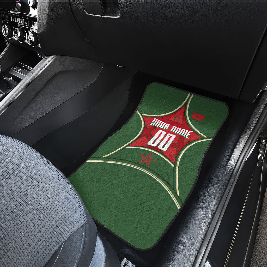 Personalized Morocco Football Atlas Lion Car Mats Moroccan Star National Flag