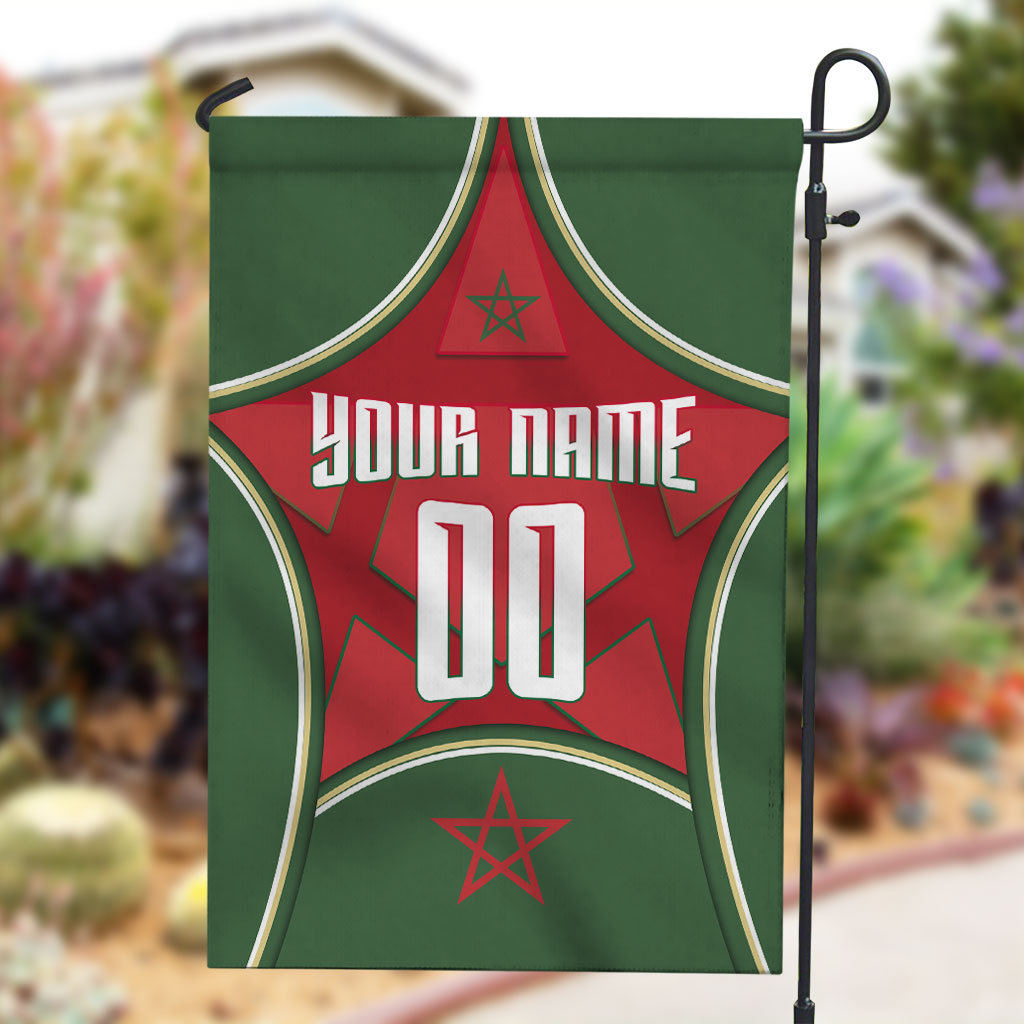 Personalized Morocco Football Atlas Lion Garden Flag Moroccan Star National Flag