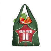 Personalized Morocco Football Atlas Lion Grocery Bag Moroccan Star National Flag