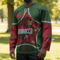 Personalized Morocco Football Atlas Lion Hockey Jersey Moroccan Star National Flag