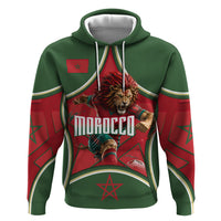 Personalized Morocco Football Atlas Lion Hoodie Moroccan Star National Flag
