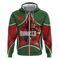 Personalized Morocco Football Atlas Lion Hoodie Moroccan Star National Flag