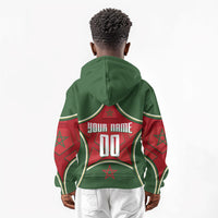 Personalized Morocco Football Atlas Lion Kid Hoodie Moroccan Star National Flag