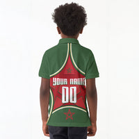 Personalized Morocco Football Atlas Lion Kid Polo Shirt Moroccan Star National Flag