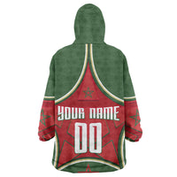 Personalized Morocco Football Atlas Lion Kid Wearable Blanket Hoodie Moroccan Star National Flag