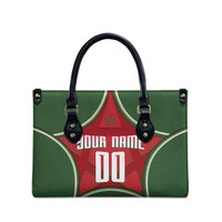 Personalized Morocco Football Atlas Lion Leather Bag Moroccan Star National Flag