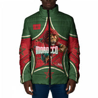 Personalized Morocco Football Atlas Lion Padded Jacket Moroccan Star National Flag