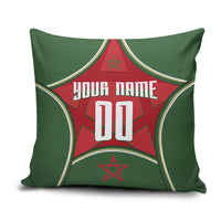 Personalized Morocco Football Atlas Lion Pillow Cover Moroccan Star National Flag
