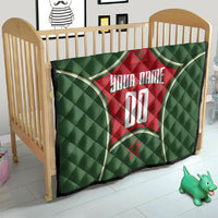 Personalized Morocco Football Atlas Lion Quilt Moroccan Star National Flag