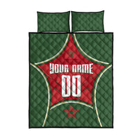 Personalized Morocco Football Atlas Lion Quilt Bed Set Moroccan Star National Flag