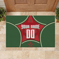 Personalized Morocco Football Atlas Lion Rubber Doormat Moroccan Star National Flag