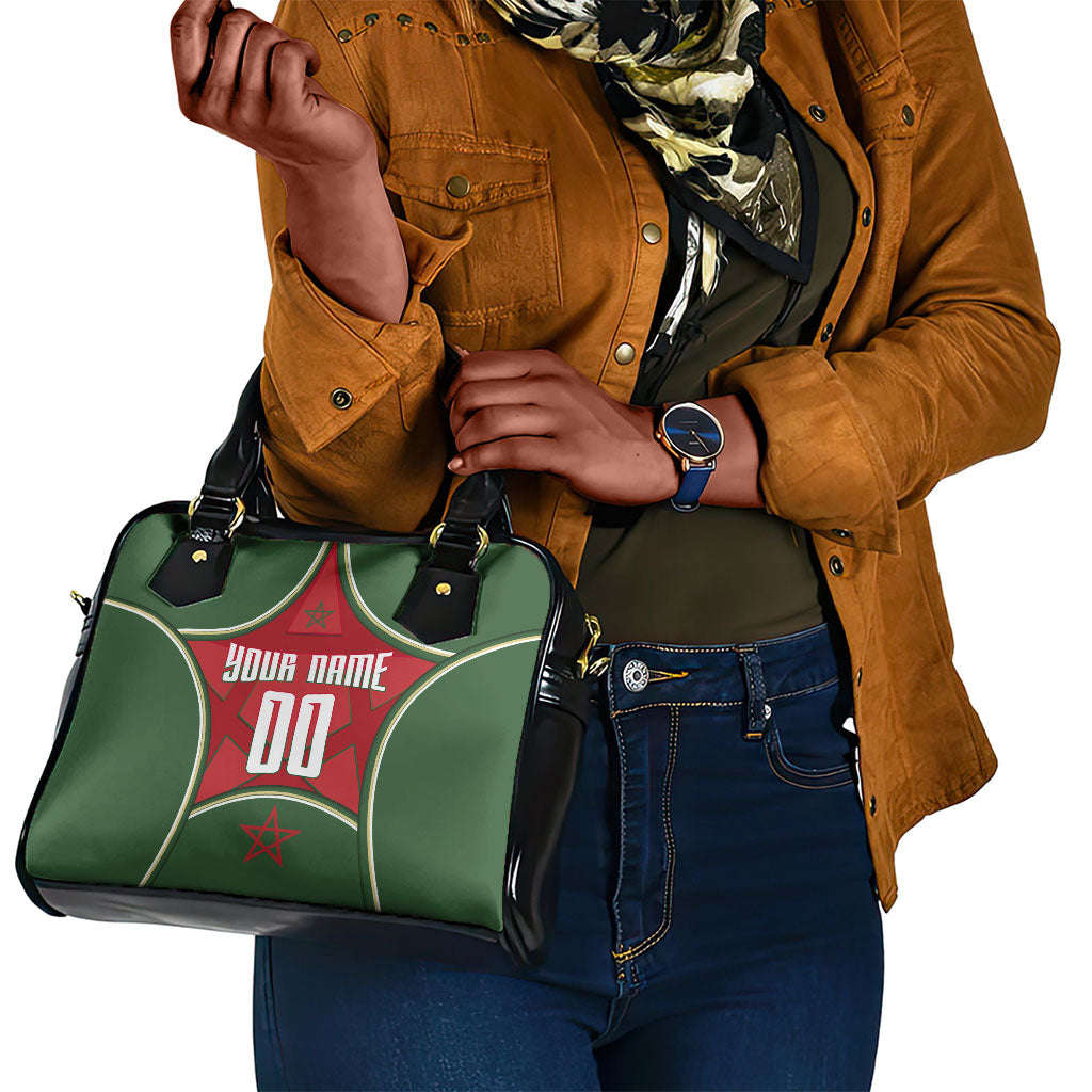 Personalized Morocco Football Atlas Lion Shoulder Handbag Moroccan Star National Flag