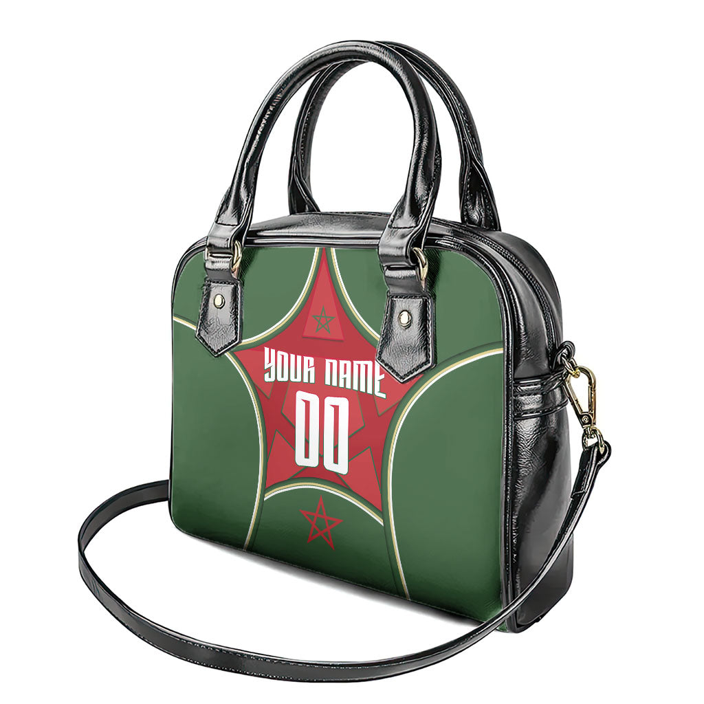 Personalized Morocco Football Atlas Lion Shoulder Handbag Moroccan Star National Flag