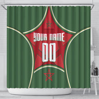 Personalized Morocco Football Atlas Lion Shower Curtain Moroccan Star National Flag