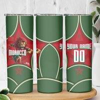 Personalized Morocco Football Atlas Lion Skinny Tumbler Moroccan Star National Flag