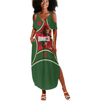 Personalized Morocco Football Atlas Lion Summer Maxi Dress Moroccan Star National Flag