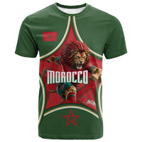 Personalized Morocco Football Atlas Lion T shirt Moroccan Star National Flag