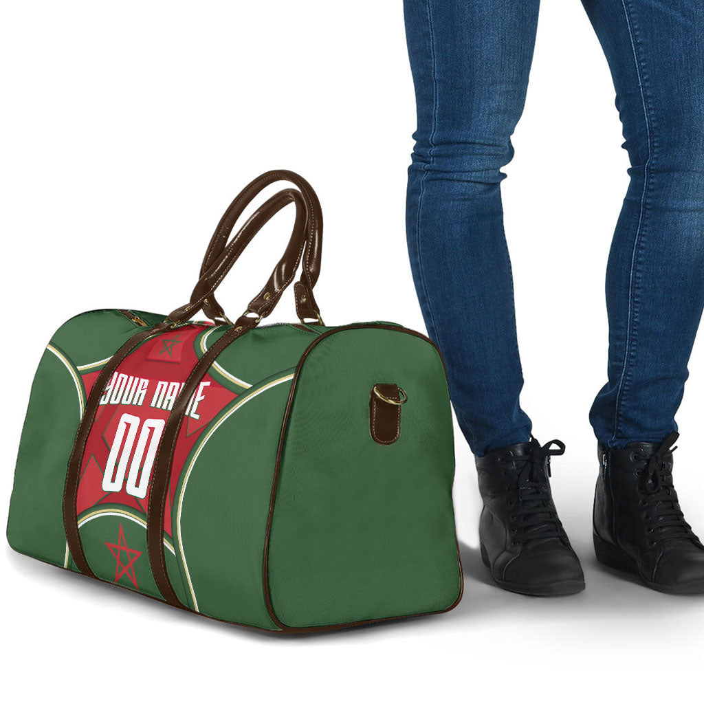 Personalized Morocco Football Atlas Lion Travel Bag Moroccan Star National Flag
