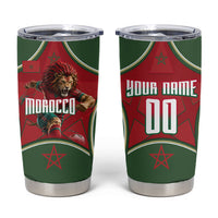 Personalized Morocco Football Atlas Lion Tumbler Cup Moroccan Star National Flag