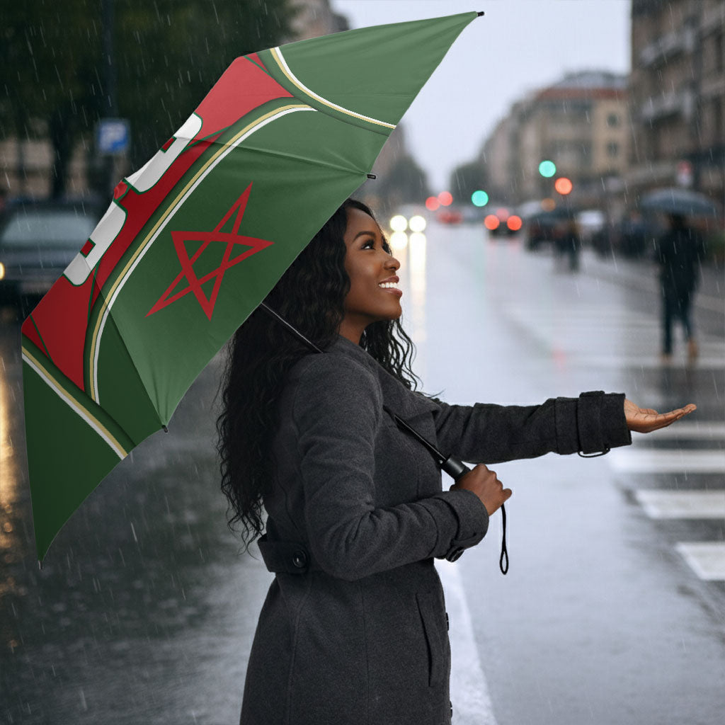 Personalized Morocco Football Atlas Lion Umbrella Moroccan Star National Flag