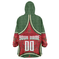 Personalized Morocco Football Atlas Lion Wearable Blanket Hoodie Moroccan Star National Flag