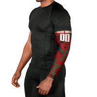 Personalized Morocco Football Arm Sleeves Atlas Lion Grunge Star Mascot