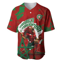 Personalized Morocco Football Baseball Jersey Atlas Lion Grunge Star Mascot