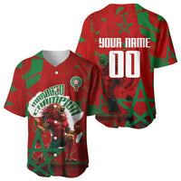 Personalized Morocco Football Baseball Jersey Atlas Lion Grunge Star Mascot